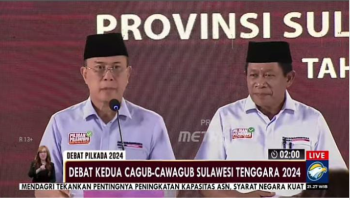 Calon Gubernur dan Wakil Gubernur Sultra nomor urut 2 Andi Sumangerukka dan Hugua. Foto: Ist
