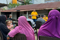 Aksan Jaya Putra menyampaikan sejumlah program dihadapan masyarakat. Foto: Ist