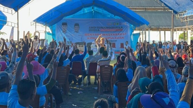 Suasana kampanye dialogis ASR-HUGUA di Konawe Kepulauan. Foto: Ist