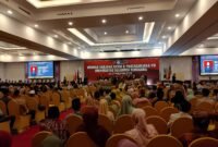 Pelaksanaan Wisuda Sarjana XXXII dan Pascasarjana VII, Universitas Sulawesi Tenggara. Foto : Redaksi 